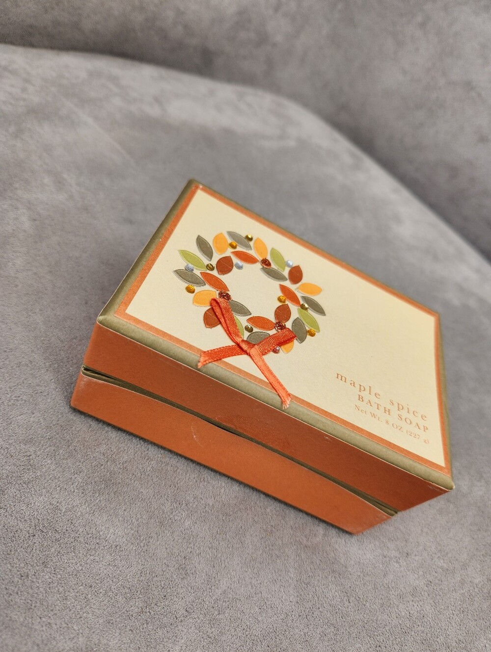 Maple Spice Bath Soap Bar 8oz Embellished Box Gift Fall Made In USA New $15